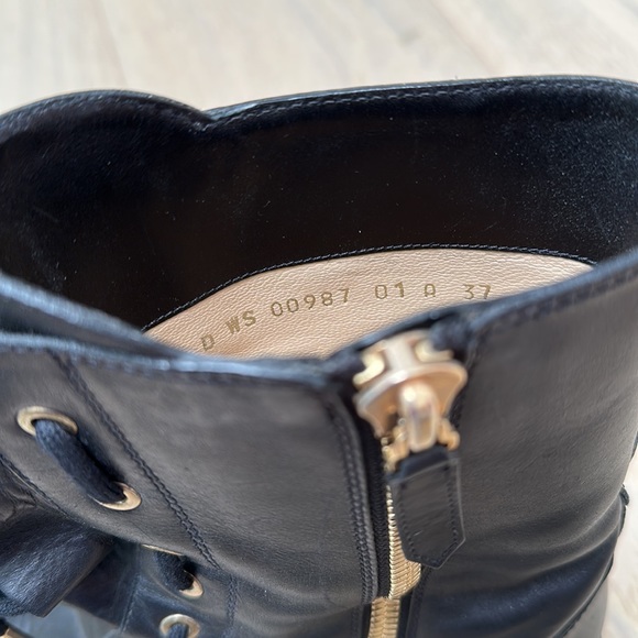 Valentino leather ruffle combat boot - Picture 7 of 12